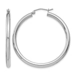 Indlæs billede til gallerivisning 10K White Gold Classic Round Hoop Earrings 40mm x 3mm
