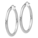 Indlæs billede til gallerivisning 10K White Gold Classic Round Hoop Earrings 35mm x 3mm
