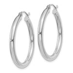 Indlæs billede til gallerivisning 10K White Gold Classic Round Hoop Earrings 30mm x 3mm
