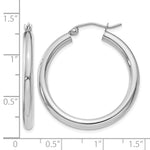 Indlæs billede til gallerivisning 10K White Gold Classic Round Hoop Earrings 30mm x 3mm
