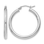 Indlæs billede til gallerivisning 10K White Gold Classic Round Hoop Earrings 30mm x 3mm
