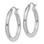 Indlæs billede til gallerivisning 10K White Gold Classic Round Hoop Earrings 25mm x 3mm
