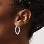 Indlæs billede til gallerivisning 10K White Gold Classic Round Hoop Earrings 25mm x 3mm
