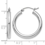 Indlæs billede til gallerivisning 10K White Gold Classic Round Hoop Earrings 25mm x 3mm
