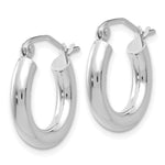 Indlæs billede til gallerivisning 10K White Gold Classic Round Hoop Earrings 17mm x 3mm
