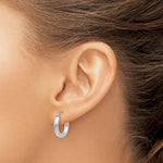 Indlæs billede til gallerivisning 10K White Gold Classic Round Hoop Earrings 17mm x 3mm
