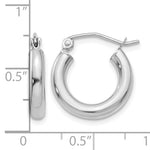 Indlæs billede til gallerivisning 10K White Gold Classic Round Hoop Earrings 17mm x 3mm
