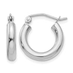 Indlæs billede til gallerivisning 10K White Gold Classic Round Hoop Earrings 17mm x 3mm
