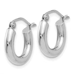 Indlæs billede til gallerivisning 10K White Gold Classic Round Hoop Earrings 15mm x 3mm Approx. 0.97g
