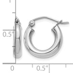 Indlæs billede til gallerivisning 10K White Gold Classic Round Hoop Earrings 15mm x 3mm Approx. 0.97g
