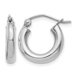 Indlæs billede til gallerivisning 10K White Gold Classic Round Hoop Earrings 15mm x 3mm Approx. 0.97g

