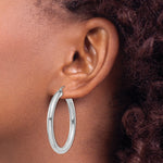 Carica l'immagine nel visualizzatore di Gallery, 10K White Gold Classic Round Hoop Earrings 40mm x 4mm
