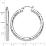 Carica l'immagine nel visualizzatore di Gallery, 10K White Gold Classic Round Hoop Earrings 40mm x 4mm
