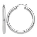 Carica l'immagine nel visualizzatore di Gallery, 10K White Gold Classic Round Hoop Earrings 40mm x 4mm
