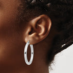Carica l'immagine nel visualizzatore di Gallery, 10K White Gold Classic Round Hoop Earrings 35mm x 4mm
