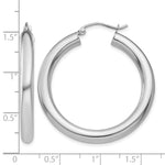 Carica l'immagine nel visualizzatore di Gallery, 10K White Gold Classic Round Hoop Earrings 35mm x 4mm
