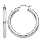 Carica l'immagine nel visualizzatore di Gallery, 10K White Gold Classic Round Hoop Earrings 35mm x 4mm
