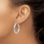 Carica l'immagine nel visualizzatore di Gallery, 10K White Gold Classic Round Hoop Earrings 30mm x 4mm
