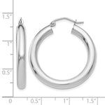 Carica l'immagine nel visualizzatore di Gallery, 10K White Gold Classic Round Hoop Earrings 30mm x 4mm

