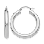 Carica l'immagine nel visualizzatore di Gallery, 10K White Gold Classic Round Hoop Earrings 30mm x 4mm
