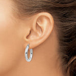 画像をギャラリービューアに読み込む, 10K White Gold Classic Round Hoop Earrings 25mm x 4mm
