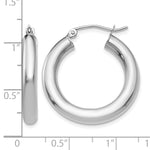 画像をギャラリービューアに読み込む, 10K White Gold Classic Round Hoop Earrings 25mm x 4mm
