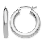 画像をギャラリービューアに読み込む, 10K White Gold Classic Round Hoop Earrings 25mm x 4mm
