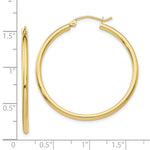 画像をギャラリービューアに読み込む, 10K Yellow Gold Classic Round Hoop Earrings 35mm x 2mm
