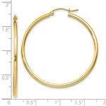 画像をギャラリービューアに読み込む, 10K Yellow Gold Classic Round Hoop Earrings 40mm x 2mm
