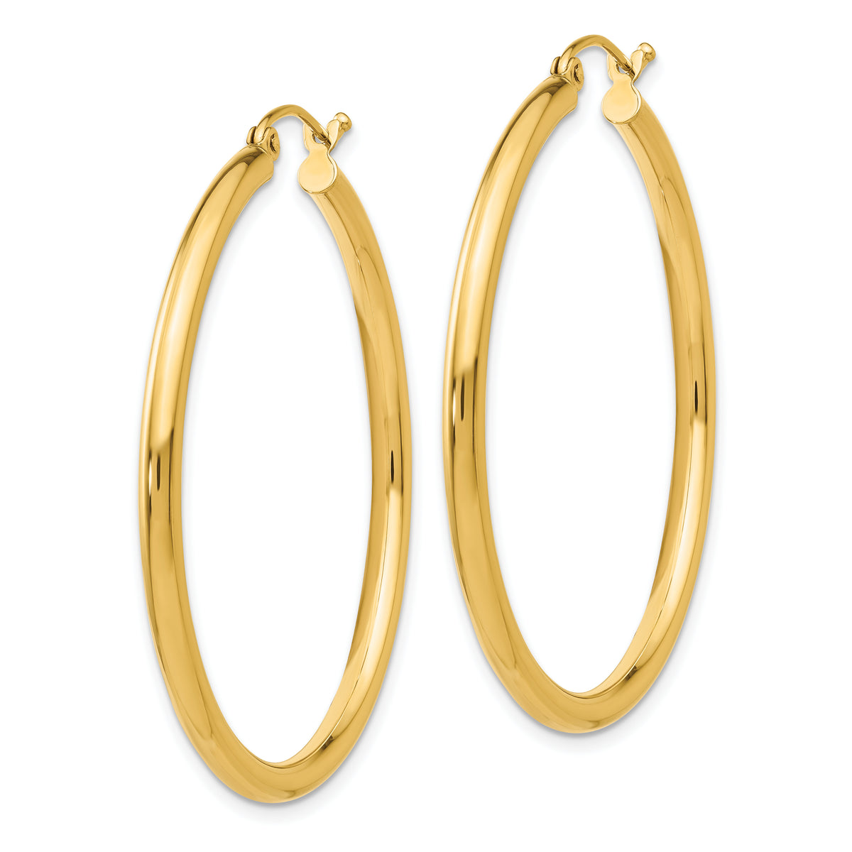 10K Yellow Gold 40mm x 2.5mm Round Hoop Earrings