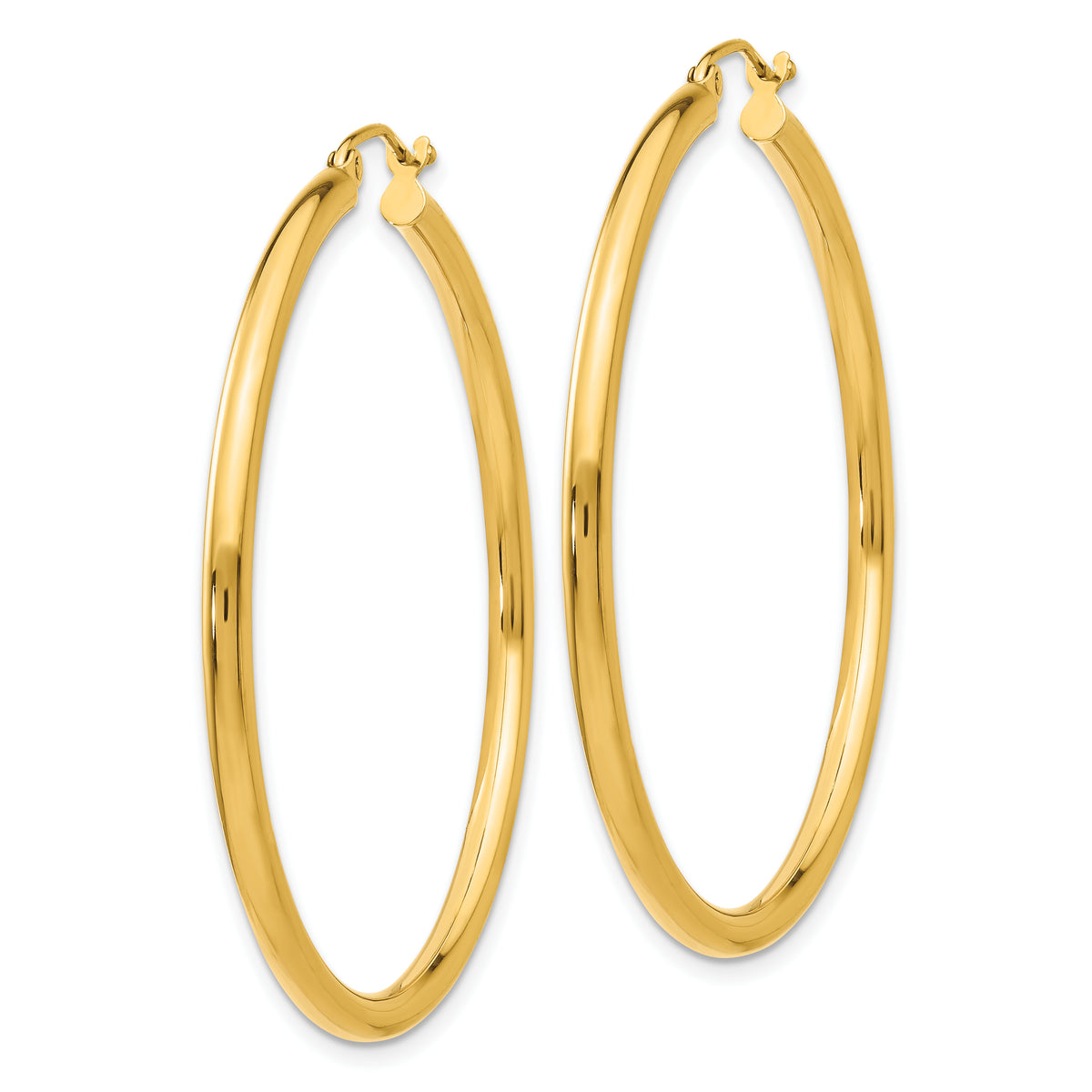 10K Yellow Gold 45mm x 2.5mm Round Hoop Earrings