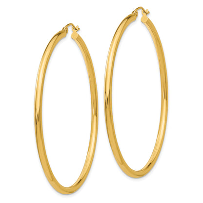 10K Yellow Gold 55mm x 2.5mm Round Hoop Earrings