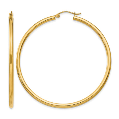 10K Yellow Gold 55mm x 2.5mm Round Hoop Earrings