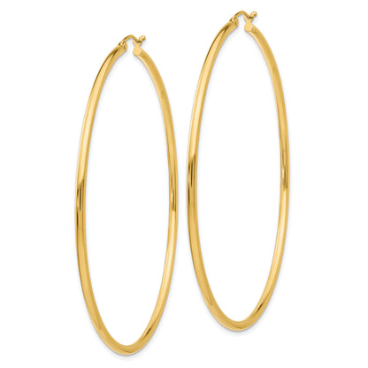 10K Yellow Gold 65mm x 2.5mm Round Hoop Earrings