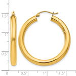 Carregar imagem no visualizador da galeria, 10K Yellow Gold Classic Round Hoop Earrings 35mm x 4mm
