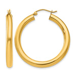 Carregar imagem no visualizador da galeria, 10K Yellow Gold Classic Round Hoop Earrings 35mm x 4mm
