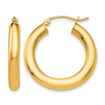 Charger l'image dans la galerie, 10K Yellow Gold Classic Round Hoop Earrings 25mm x 4mm
