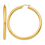 Carregar imagem no visualizador da galeria, 10K Yellow Gold Classic Round Hoop Earrings 55mm x 4mm
