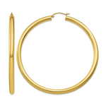 Load image into Gallery viewer, 10K Yellow Gold Classic Round Hoop Earrings 65mm x 4mm
