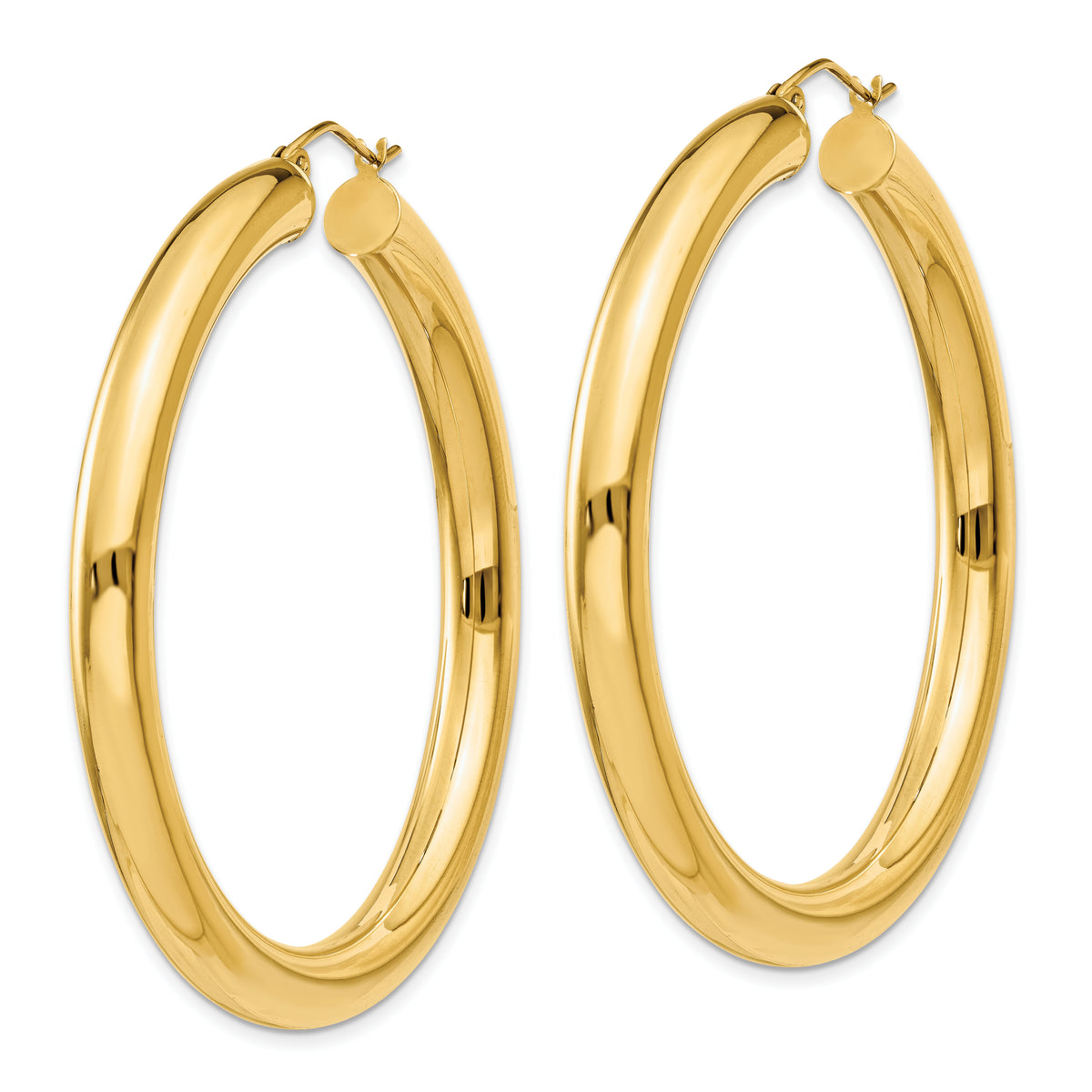 10K Yellow Gold Classic Round Hoop Earrings 50mm x 5mm