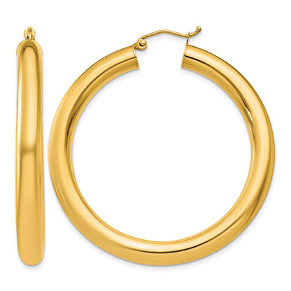 10K Yellow Gold Classic Round Hoop Earrings 45mm x 5mm