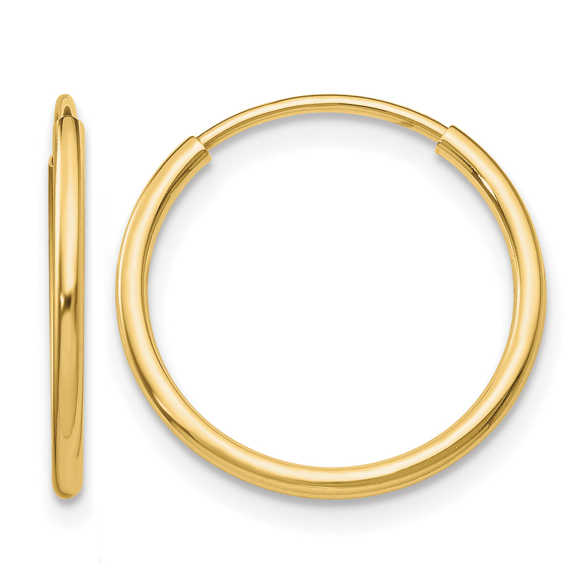 10K Yellow Gold 25mm x 1.25mm Round Hoop Earrings