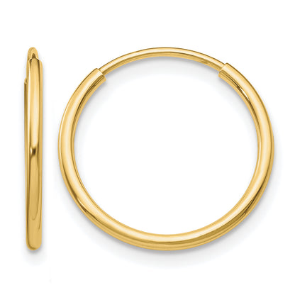 10K Yellow Gold 25mm x 1.25mm Round Hoop Earrings