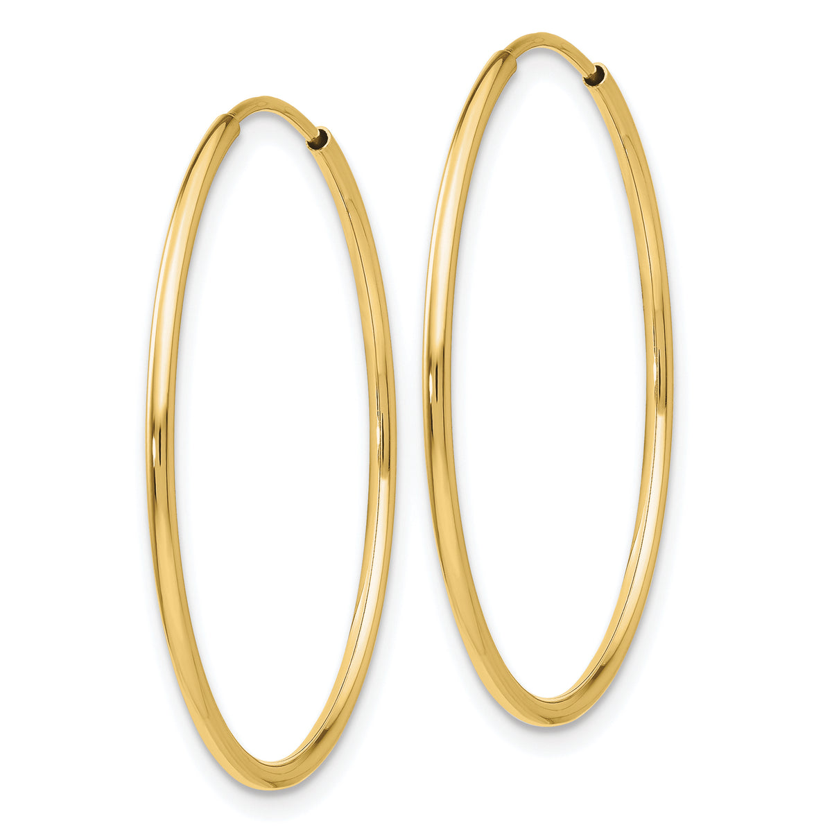 10K Yellow Gold 30mm x 1.25mm Round Hoop Earrings