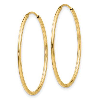 10K Yellow Gold 30mm x 1.25mm Round Hoop Earrings