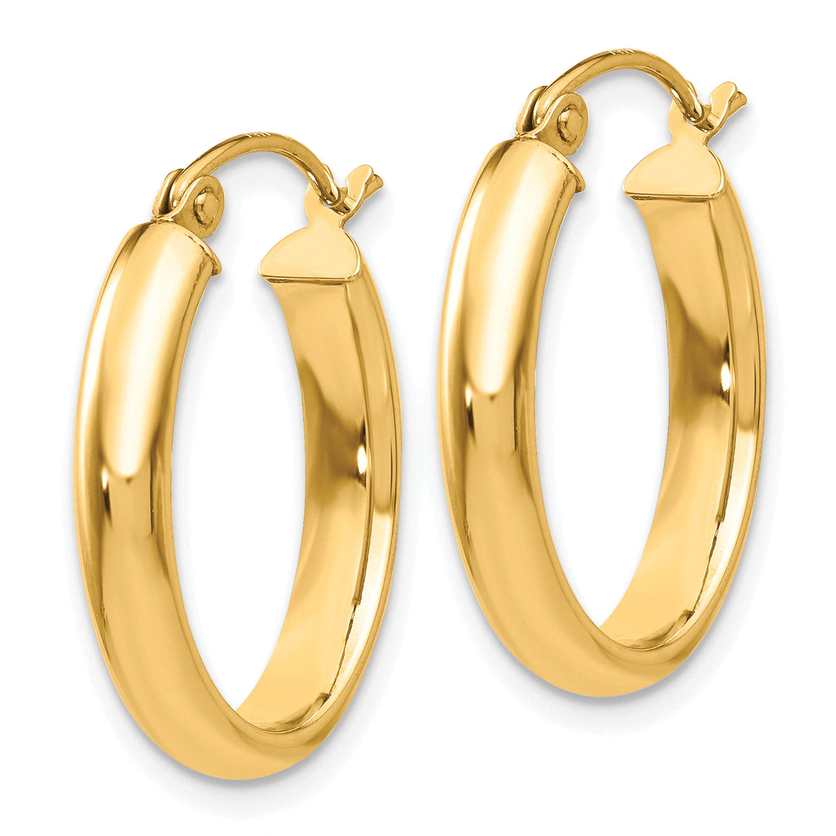 10K Yellow Gold 24mm x 17.25mm x 3.5mm Oval Hoop Earrings