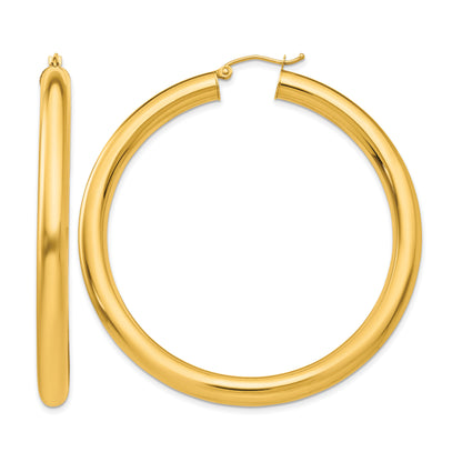 10K Yellow Gold Classic Round Hoop Earrings 55mm x 5mm