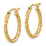Carica l'immagine nel visualizzatore di Gallery, 10K Yellow Gold Diamond Cut Round Hoop Earrings 20mm x 2mm
