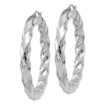 Carica l'immagine nel visualizzatore di Gallery, 10K White Gold Diamond Cut Round Hoop Earrings 20mm x 2mm
