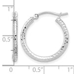 Carica l'immagine nel visualizzatore di Gallery, 10K White Gold Diamond Cut Round Hoop Earrings 20mm x 2mm
